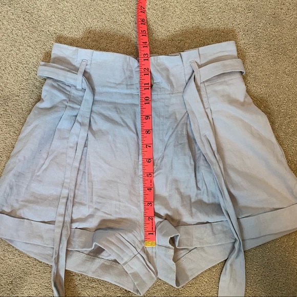 Blue Paperbag Waist Shorts - Picture 12 of 14